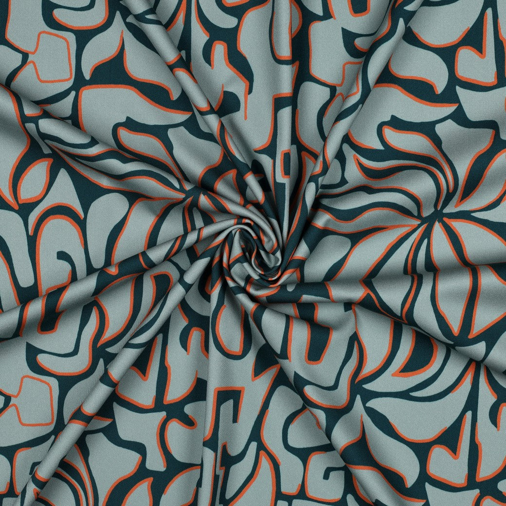 VISCOSE STRETCH IMPRIMEE Bleu et Celadon