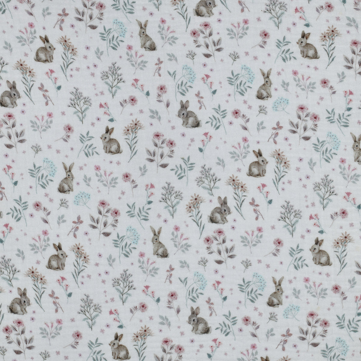 DOUBLE GAZE MOTIF GOTS Petits Lapins