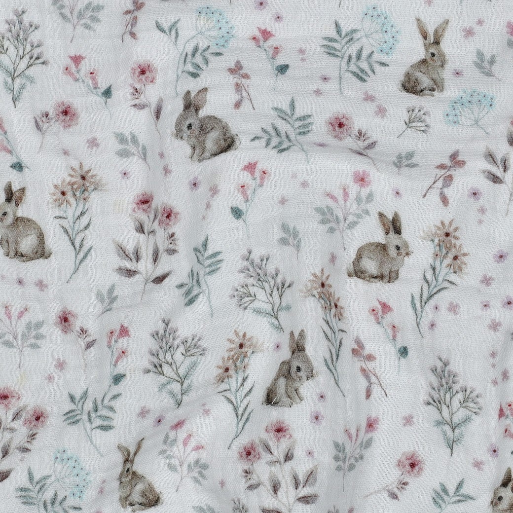 DOUBLE GAZE MOTIF GOTS Petits Lapins