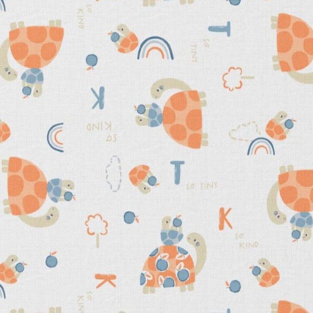 COTON IMPRIME Tortues et Alphabet