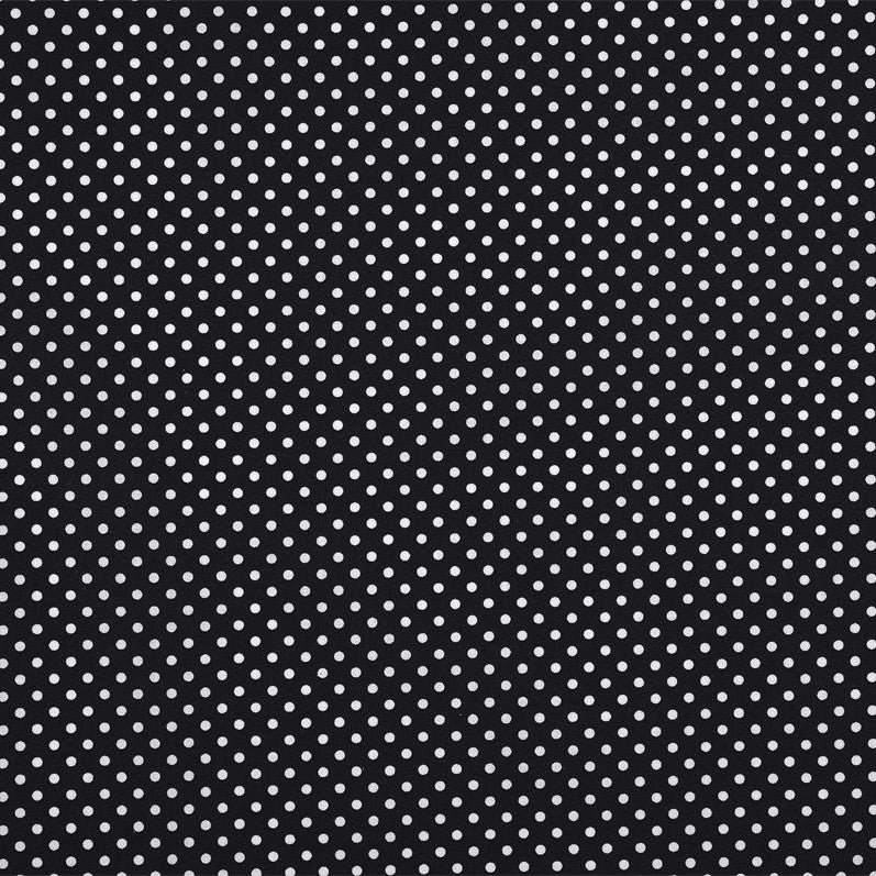 COTON IMPRIME Pois Blanc fond Noir