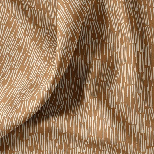 COTON IMPRIME GRAPHIQUE Ocre et Blanc