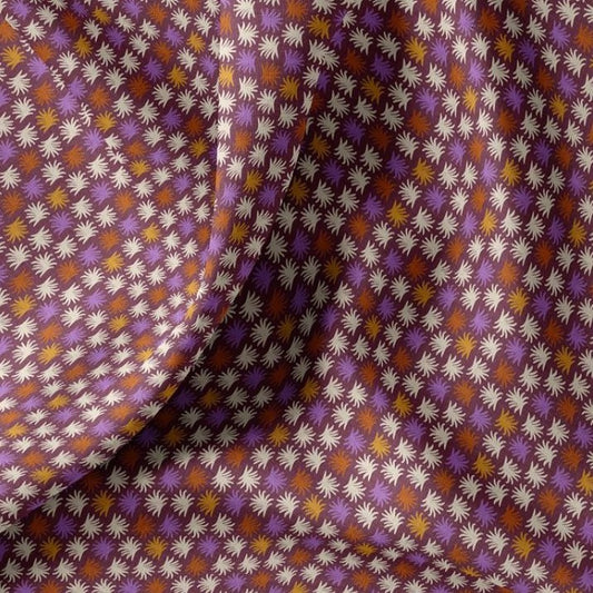 COTON IMPRIME GRAPHIQUE Cacao et Violet