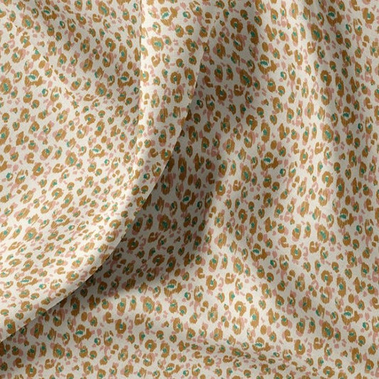 COTON IMPRIME GRAPHIQUE Ocre et Vert