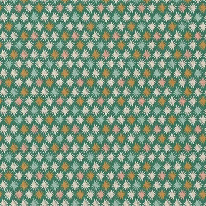 COTON IMPRIME GRAPHIQUE Vert et Ecru