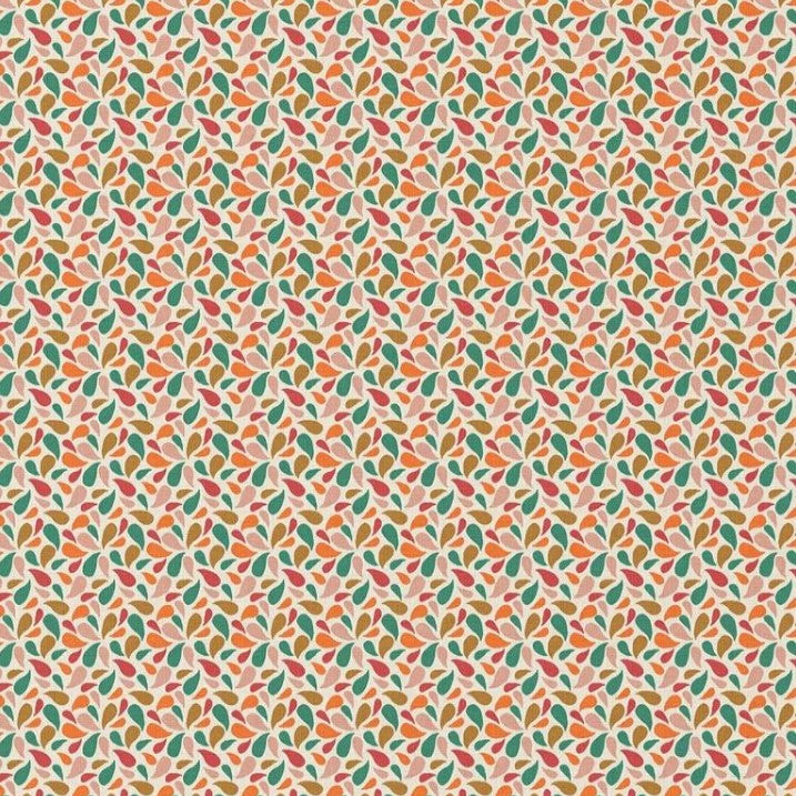 COTON IMPRIME GRAPHIQUE Ocre et Rose