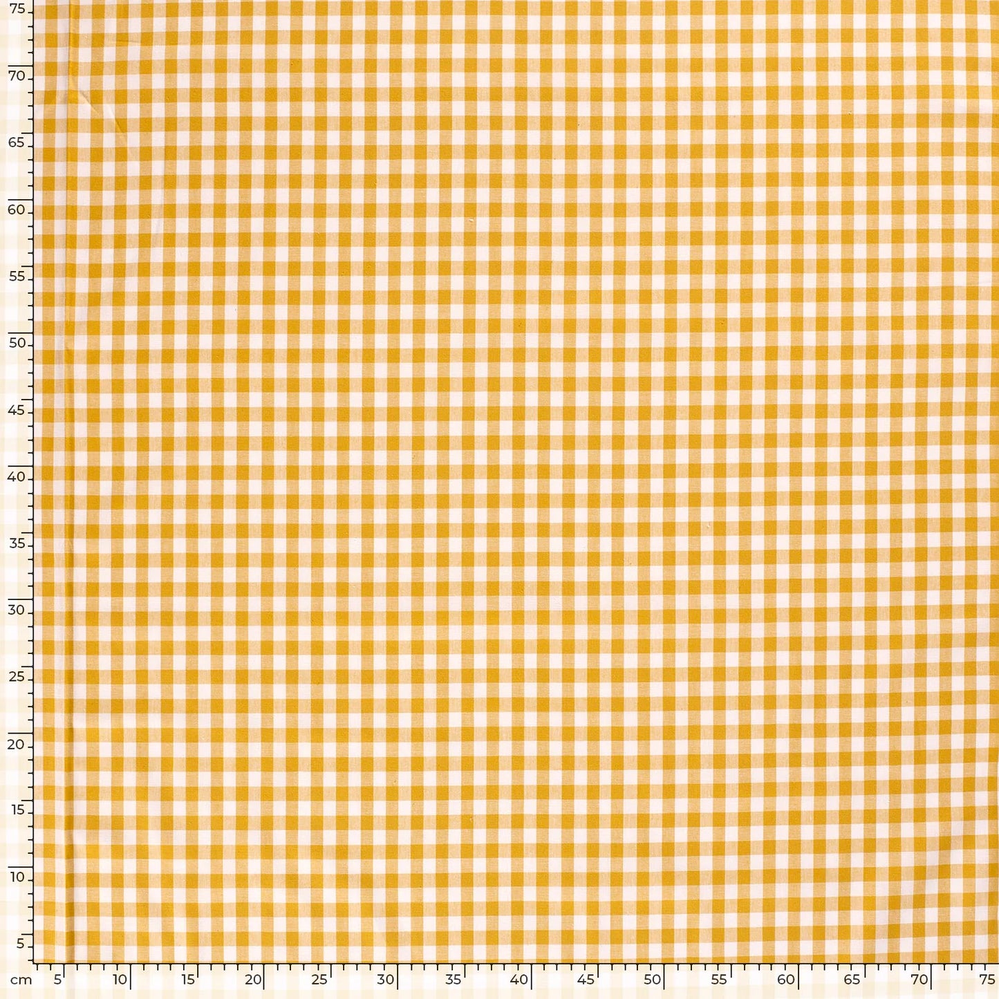 COTON IMPRIME Vichy Gros Carreaux Jaune Moutarde