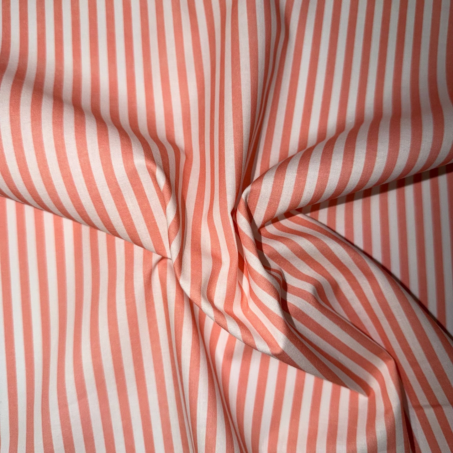 COTON MOTIF Rayures Roses
