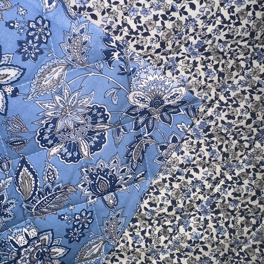 MATELASSE IMPRIME Fleuris Bleu