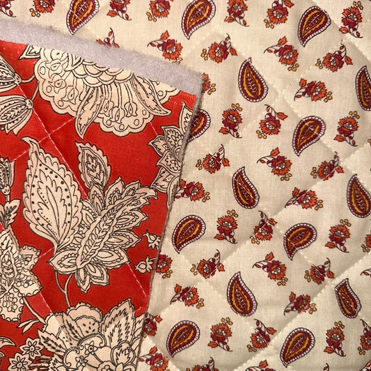 MATELASSE IMPRIME Fleuris Orange