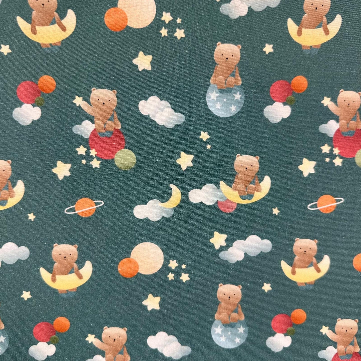 COTON IMPRIME Nounours des le ciel