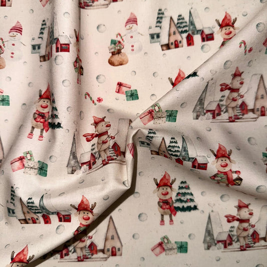 COTON IMPRIME Village des Cerfs de Noel