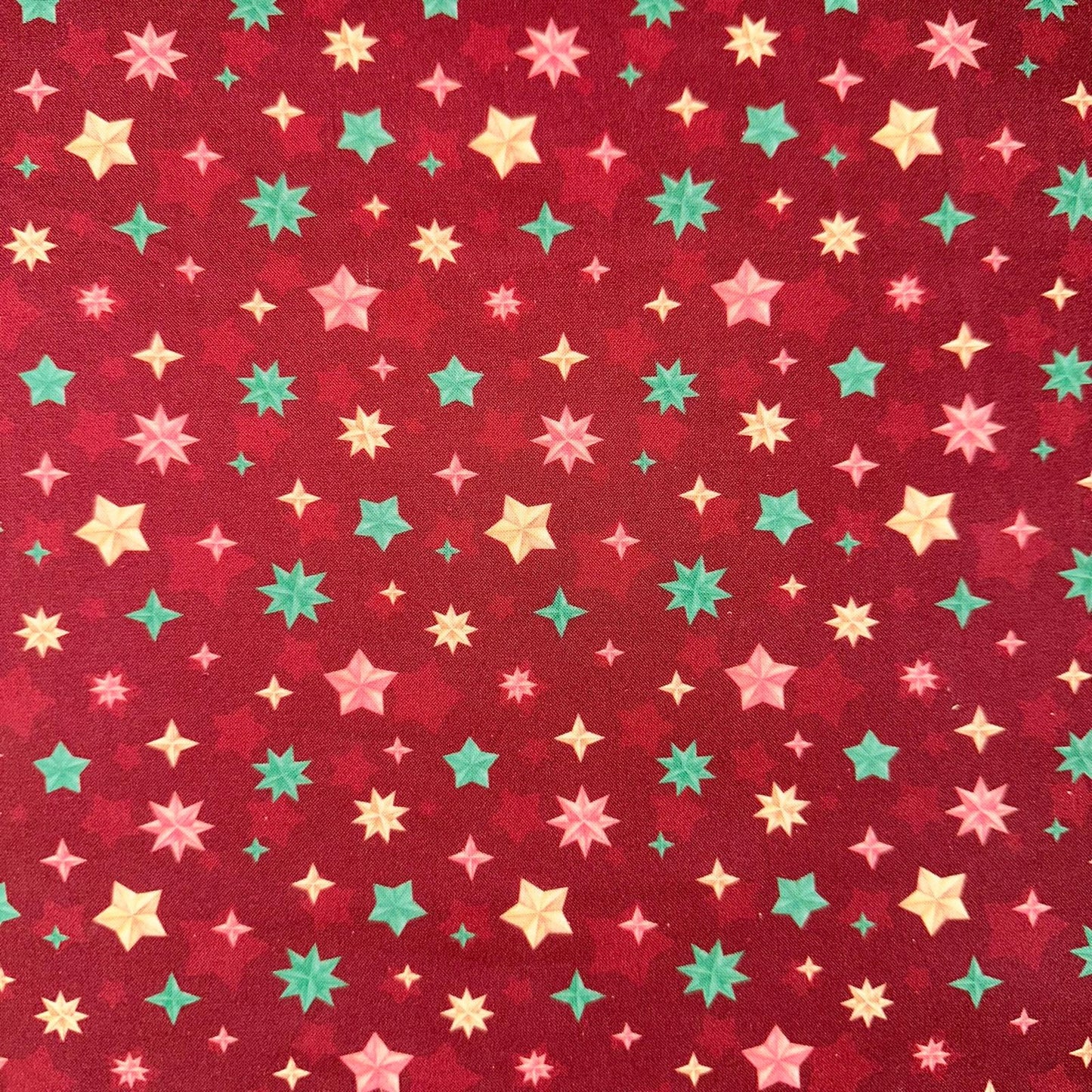 COTON IMPRIME Etoiles de Noel