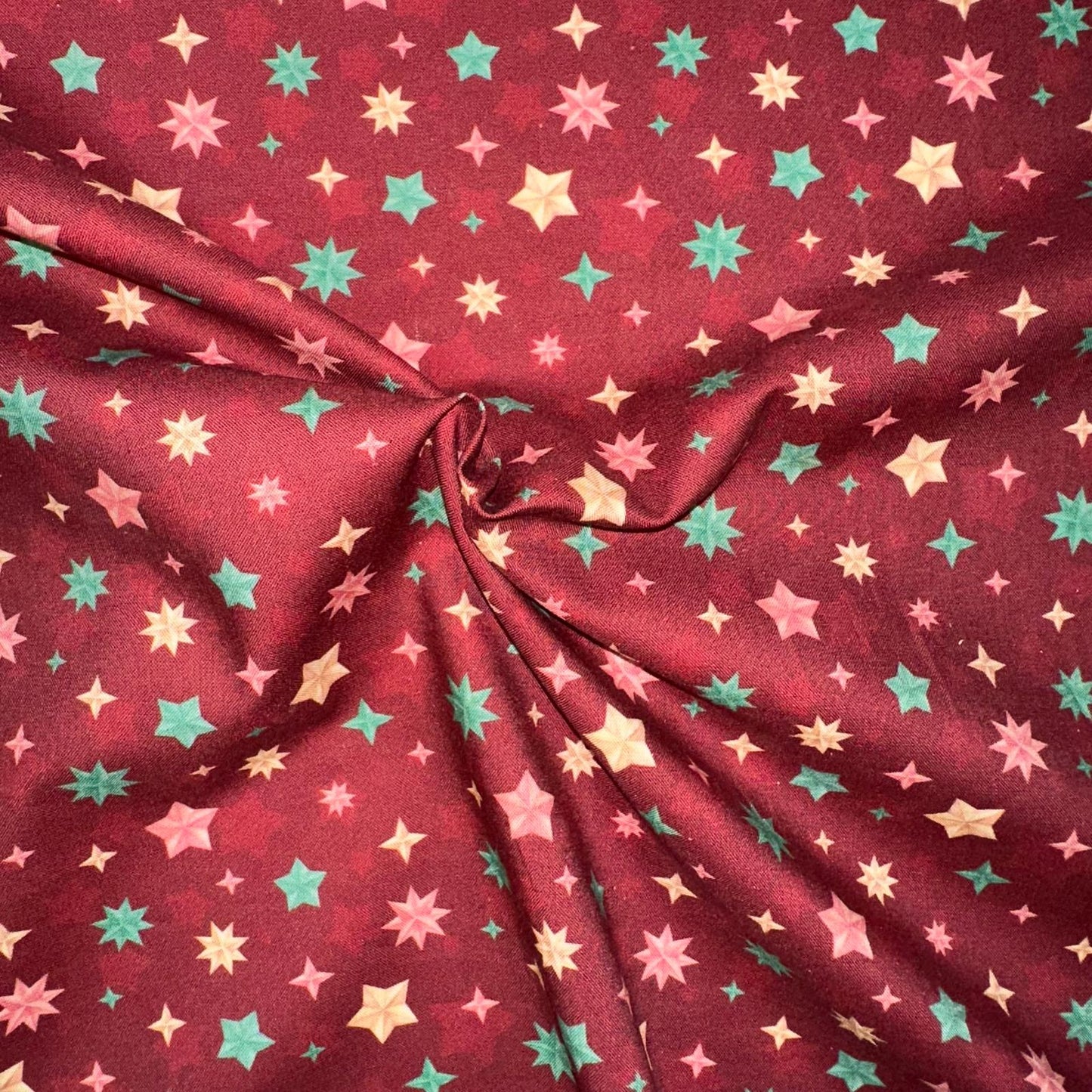 COTON IMPRIME Etoiles de Noel