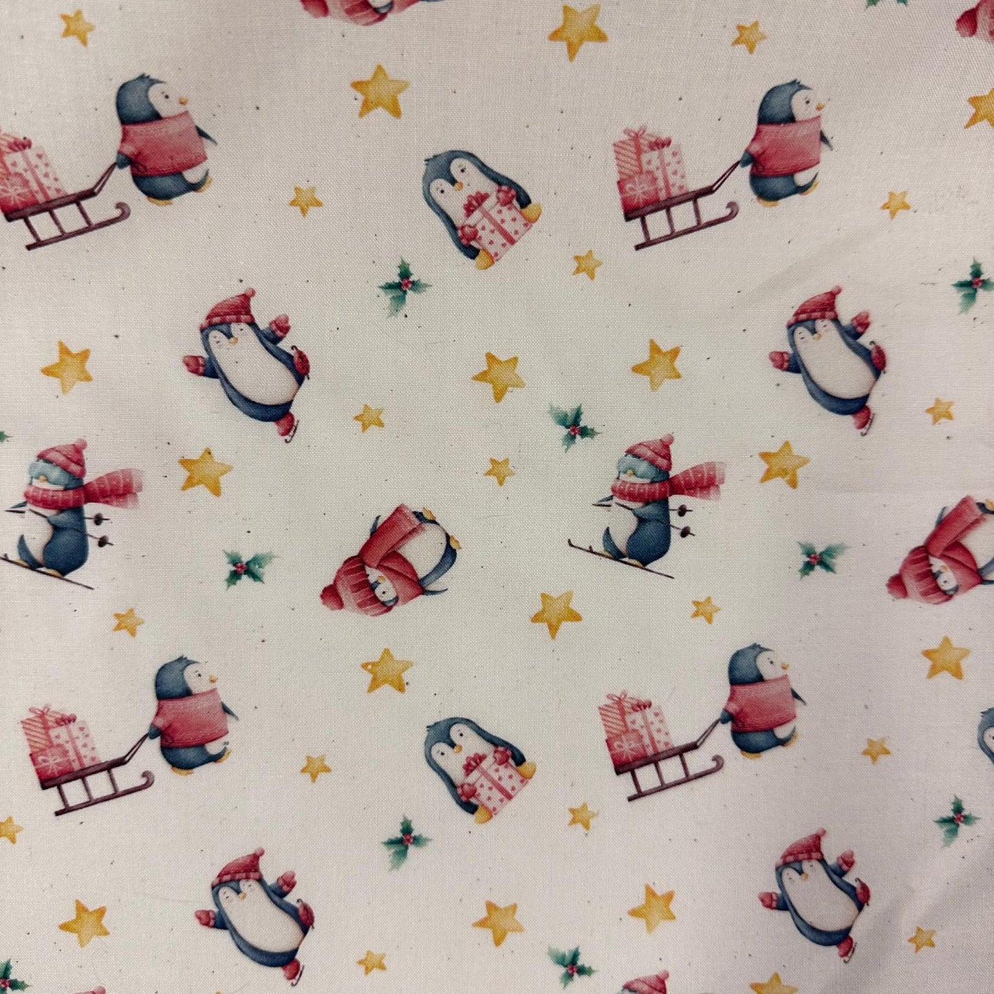 COTON IMPRIME Pingouins Cadeaux Noel