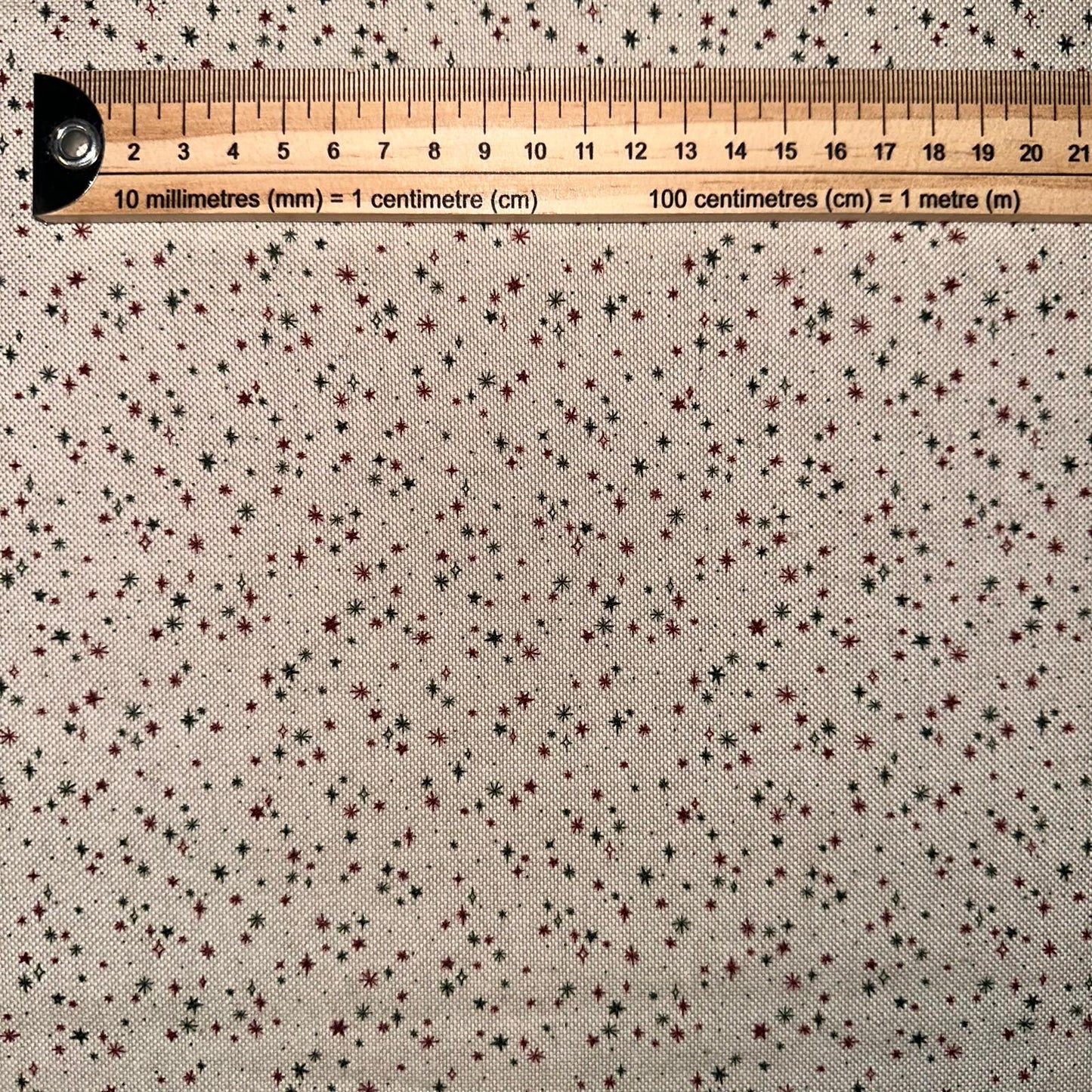 TOILE COTON FOND LIN Etoiles de Noel