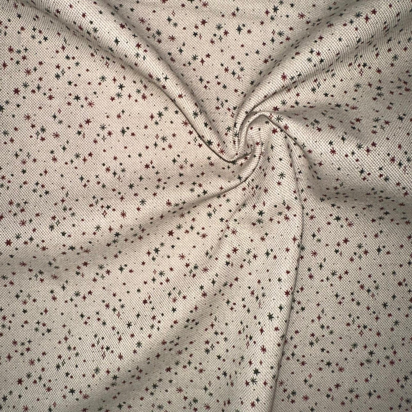 TOILE COTON FOND LIN Etoiles de Noel