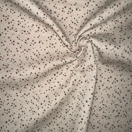 TOILE COTON FOND LIN Etoiles de Noel