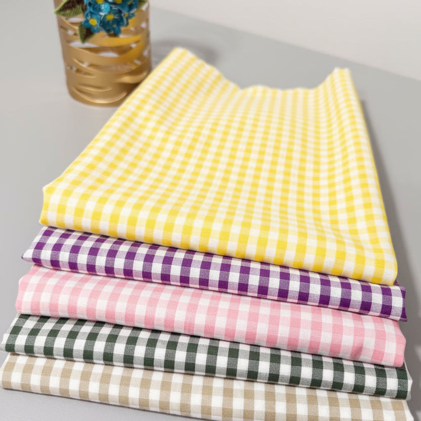 COTON IMPRIME Vichy Jaune clair