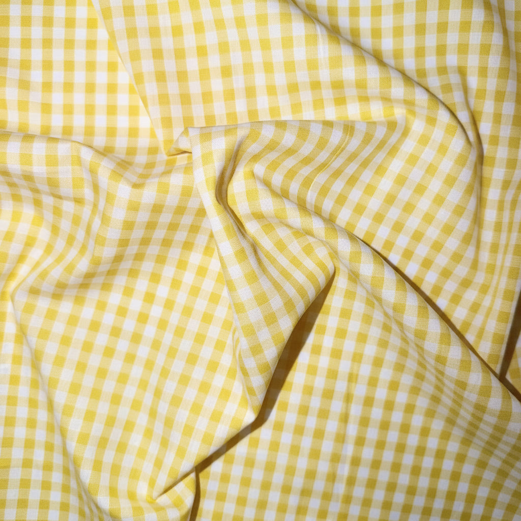COTON IMPRIME Vichy Jaune clair