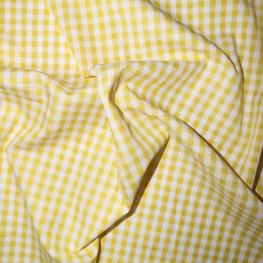 COTON IMPRIME Vichy Jaune clair