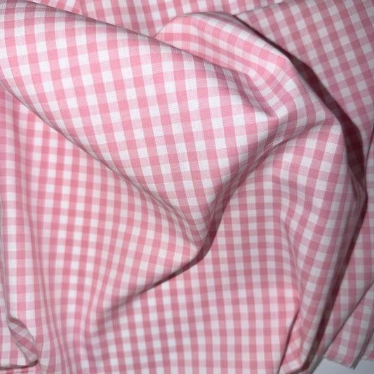 COTON IMPRIME Vichy Rose Pale