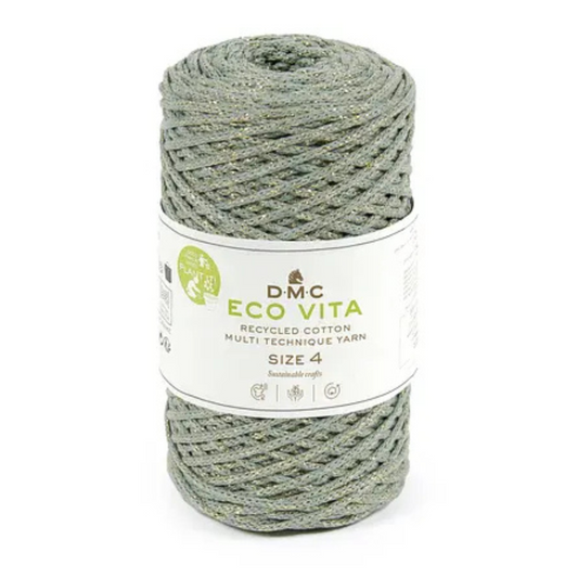 COTON RECYCLE ECO VITA 4 METALLISE DMC Vert amande-128