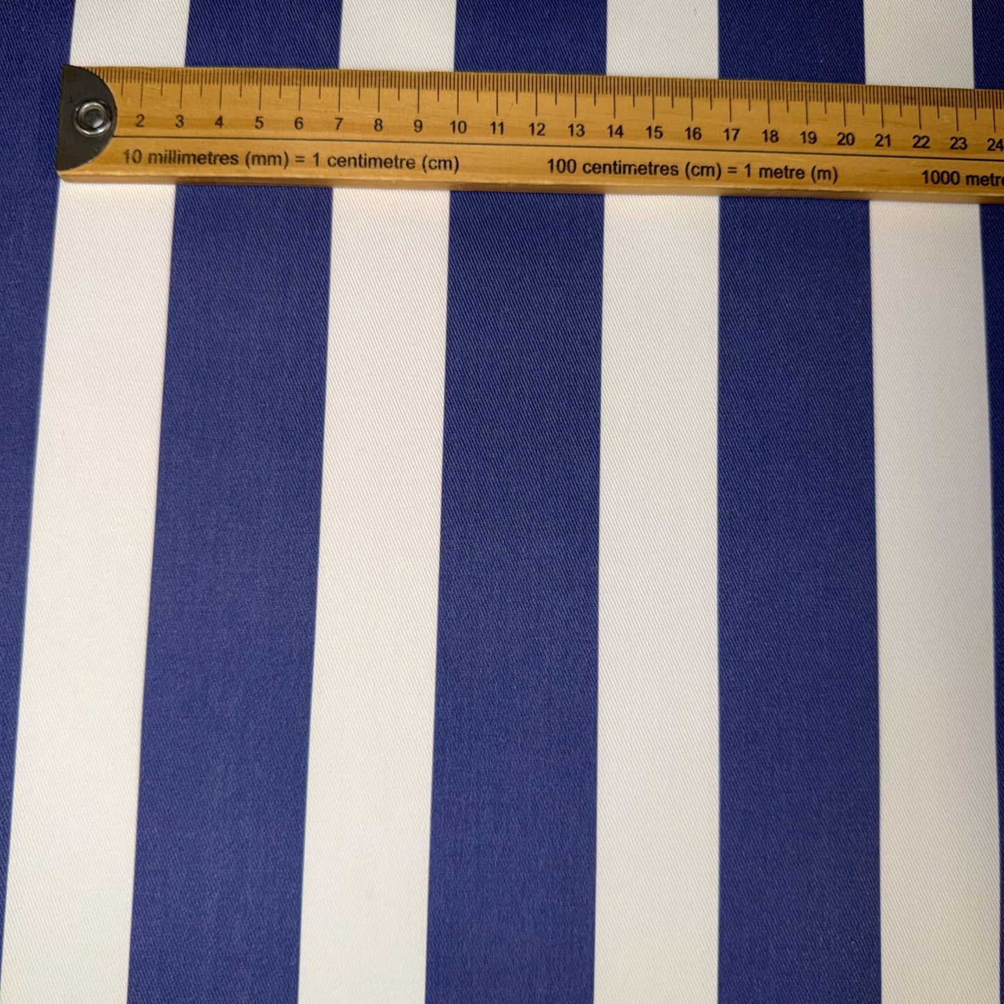 TOILE DECO IMPRIME Rayures bleues Marines