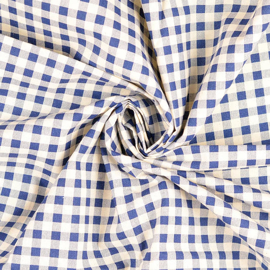 COTON IMPRIME carreau vichy Marine