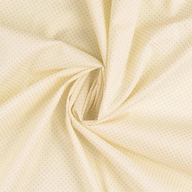 COTON IMPRIME Pois doré fond écru