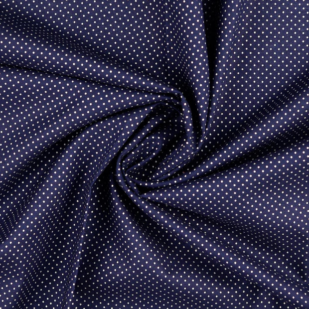 COTON IMPRIME Pois doré fond Marine