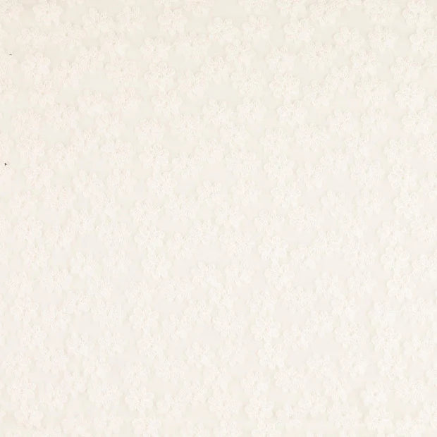 DENTELLE POLY COTON fleurs Ecru