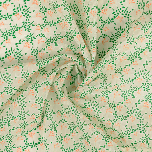 VOILE DE COTON IMPRIME fleurette Vert