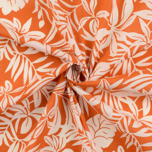 VOILE DE COTON IMPRIME Feuillage bi color