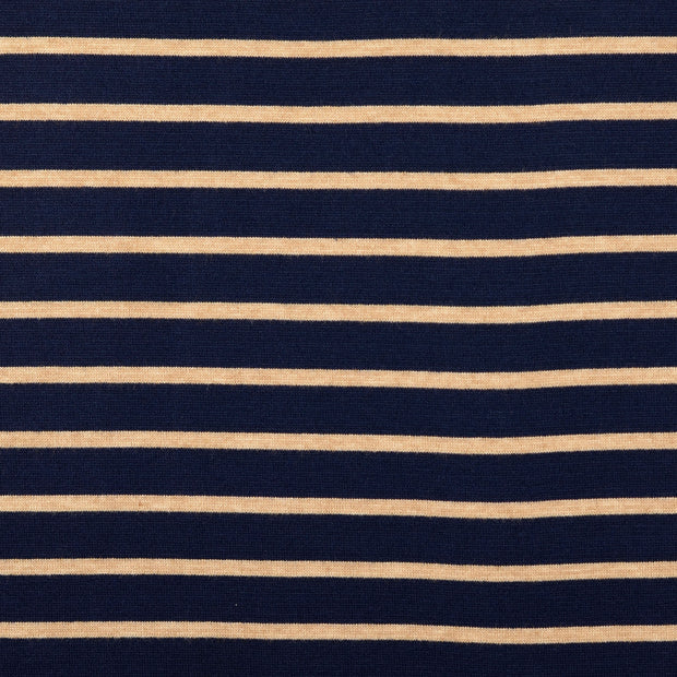 MAILLE Rayée Marine et Beige