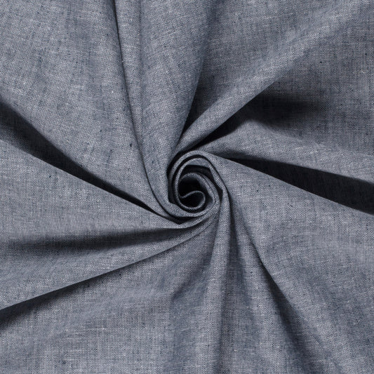 LIN COTON Chambray Bleu Foncé