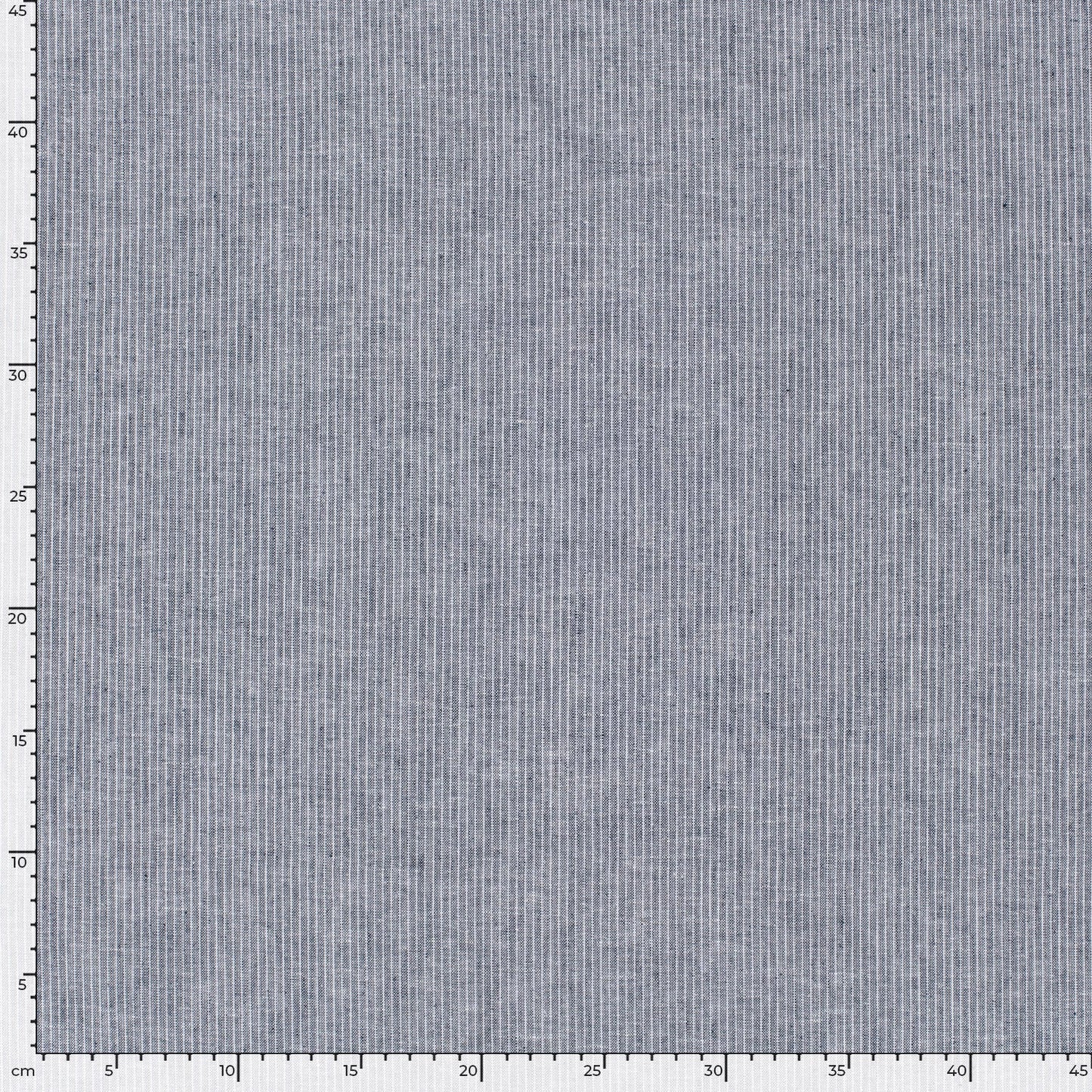 LIN COTON Chambray Petites rayures fond Bleu foncé