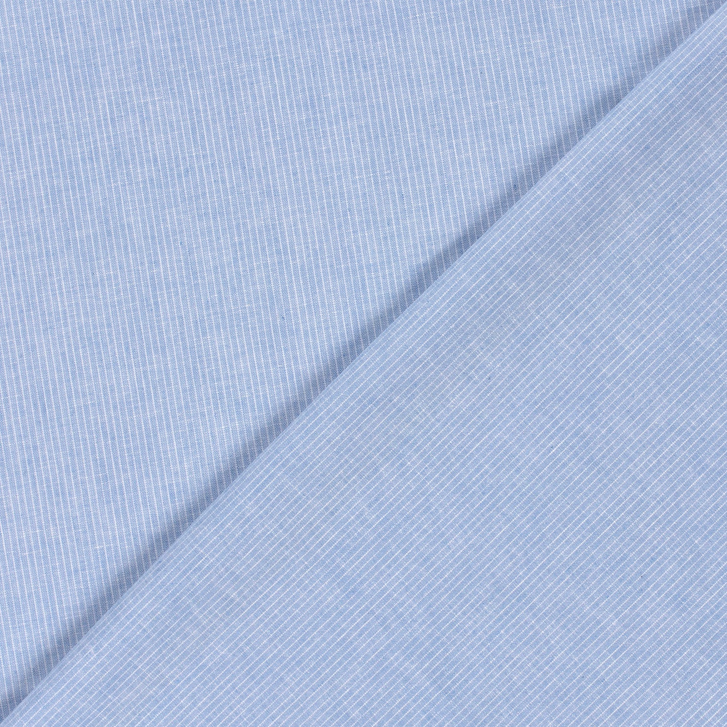 LIN COTON Chambray Petites rayures fond Bleu