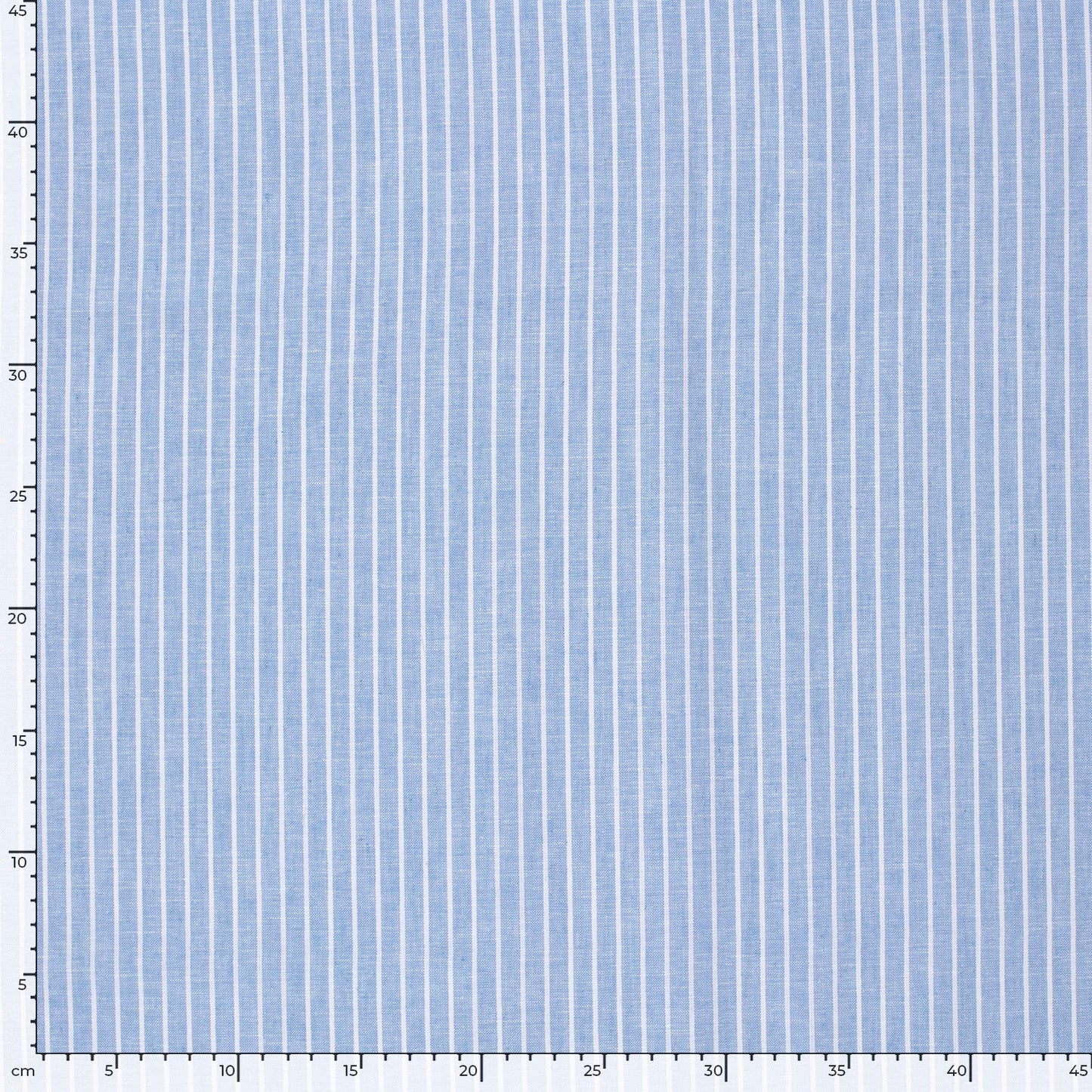 LIN COTON Chambray Grandes rayures fond Bleu