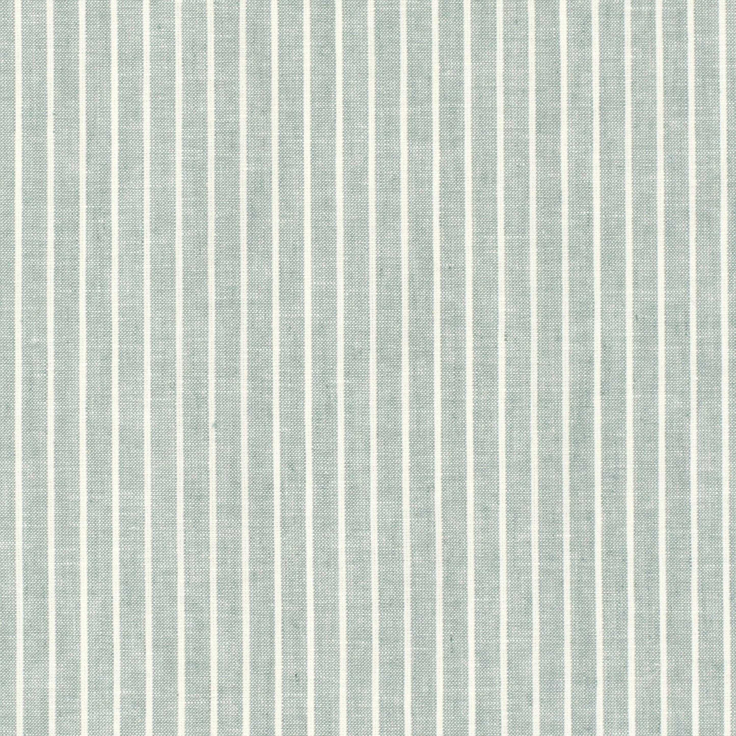 LIN COTON Chambray Grandes rayures fond Vert Clair