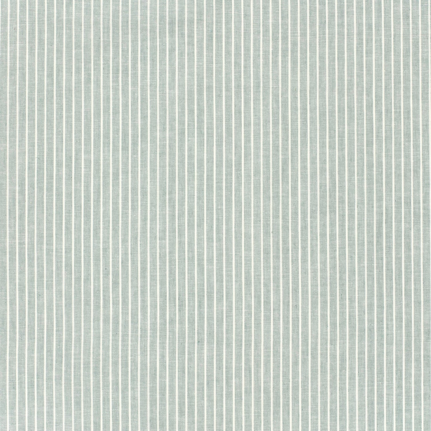 LIN COTON Chambray Grandes rayures fond Vert Clair