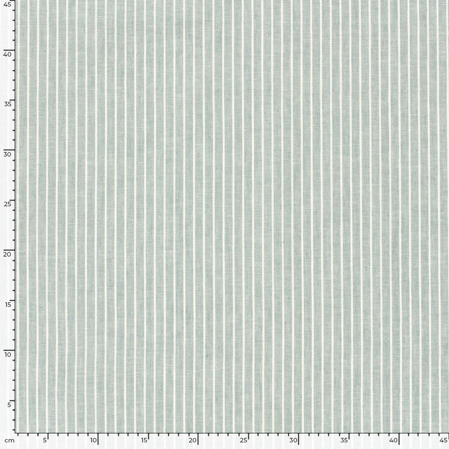 LIN COTON Chambray Grandes rayures fond Vert Clair