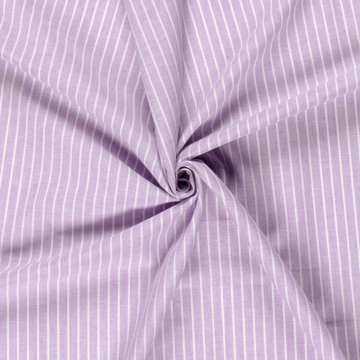 LIN COTON Chambray Grandes rayures fond Parme