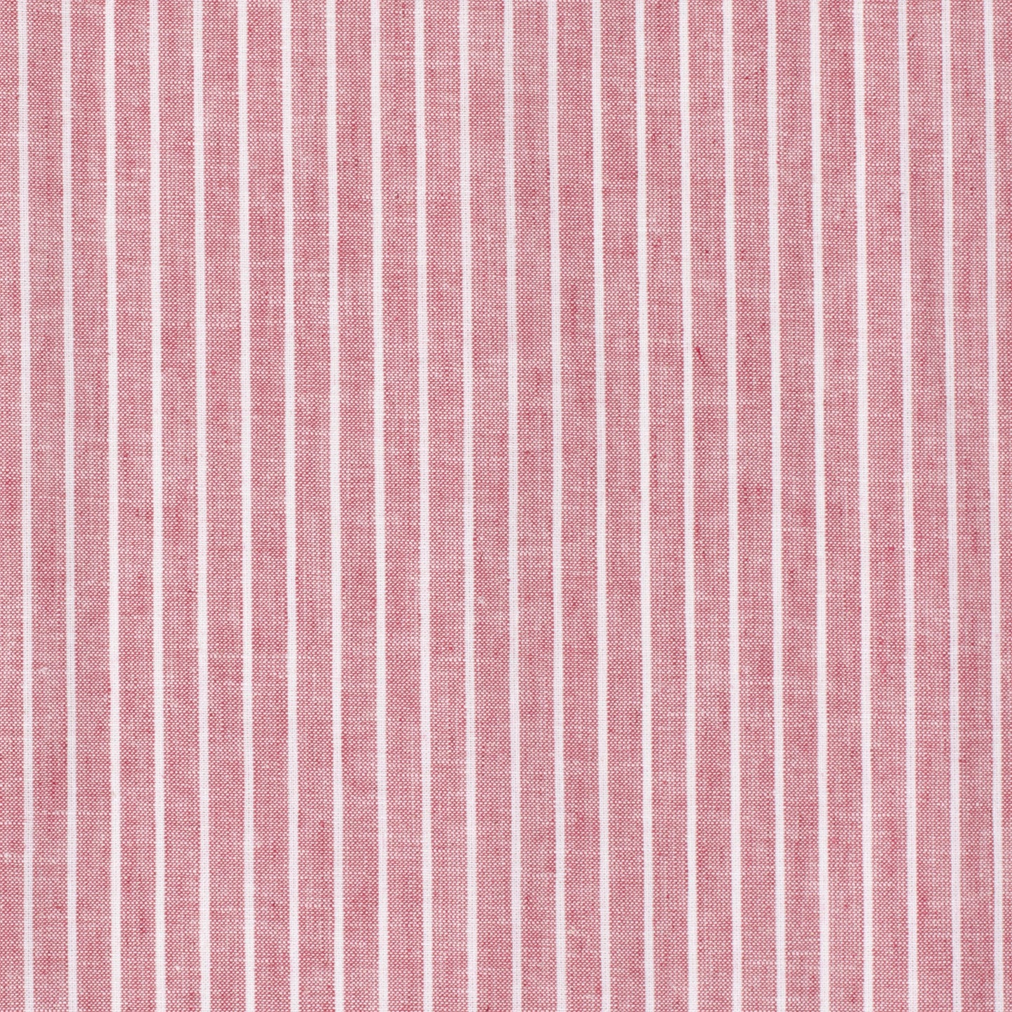 LIN COTON Chambray Grandes rayures fond Rouge