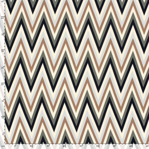 POLYESTER EXTENSIBLE EPAIS IMPRIME Graphique Kaki