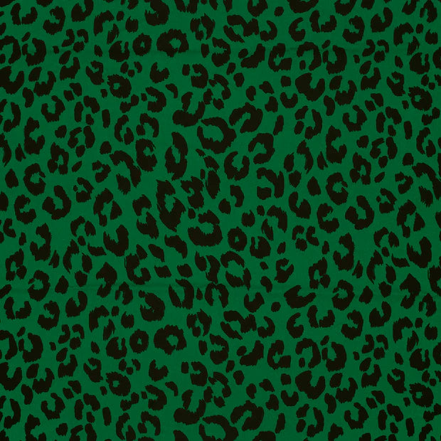 POLYESTER EXTENSIBLE EPAIS IMPRIME Léopard Vert