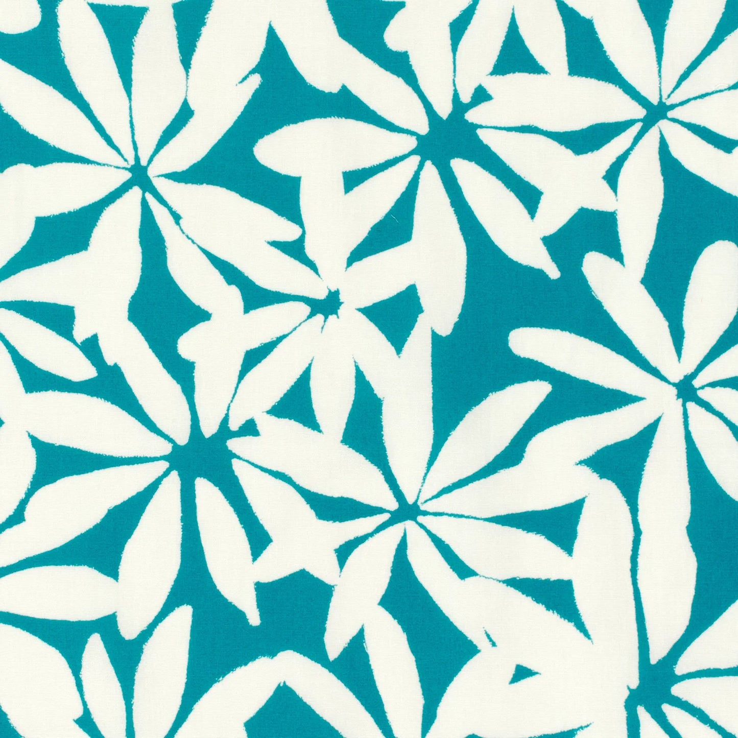 VOILE DE COTON IMPRIME Fleurs Bi couleur menthe