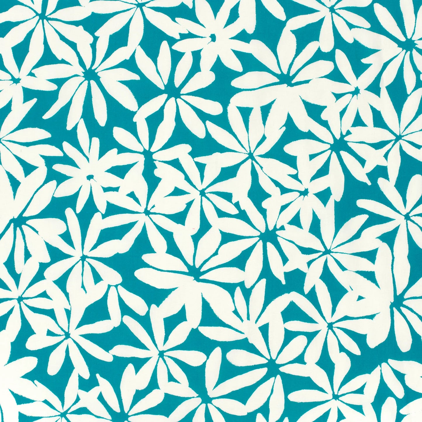 VOILE DE COTON IMPRIME Fleurs Bi couleur menthe