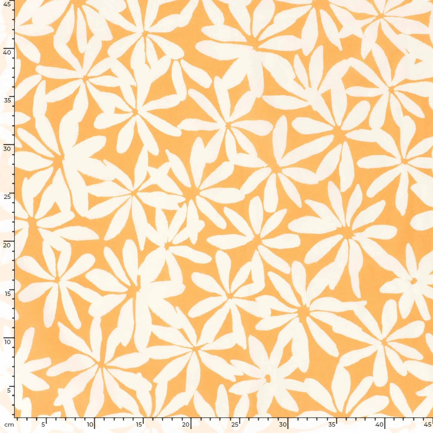 VOILE DE COTON IMPRIME Fleurs Bi couleur Jaune