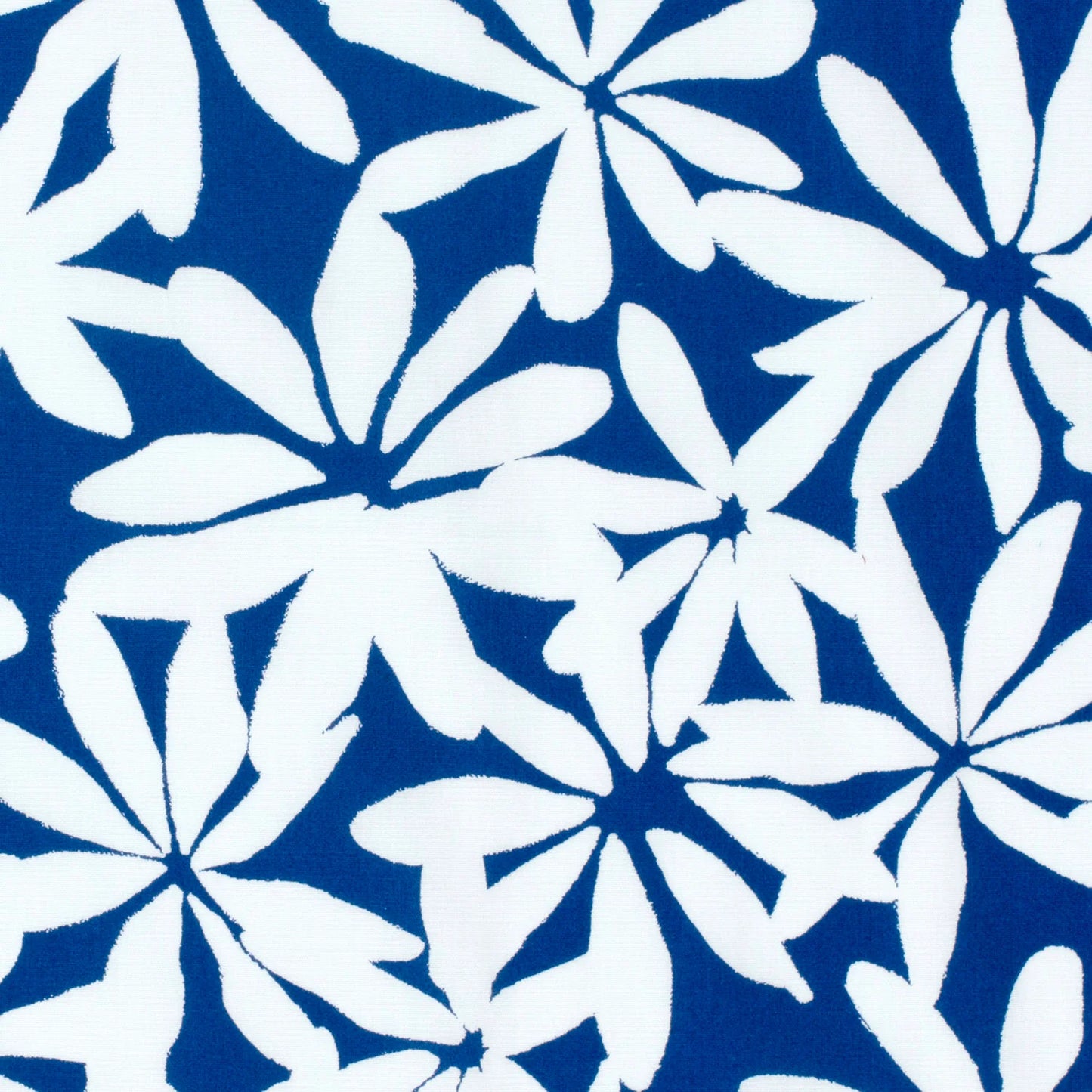 VOILE DE COTON IMPRIME Fleurs Bi couleur bleu